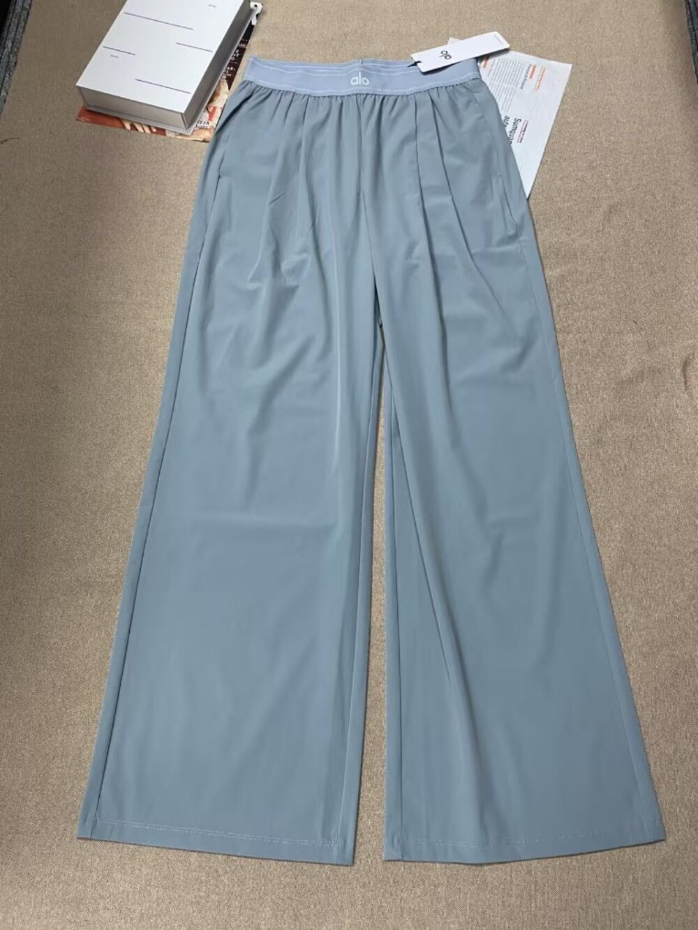 ALO Yoga Steel Grey Suit Up Trouser Regular🧚♀️🎀Wide Leg,Elegant Neutral,New